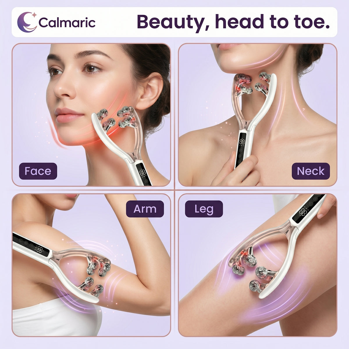Calmaric Sculpt & Lift Facial Massager Red-Light Face & Neck Roller