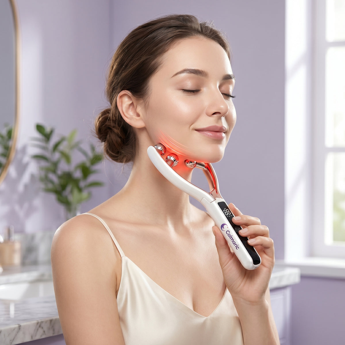 Calmaric Sculpt & Lift Facial Massager Red-Light Face & Neck Roller
